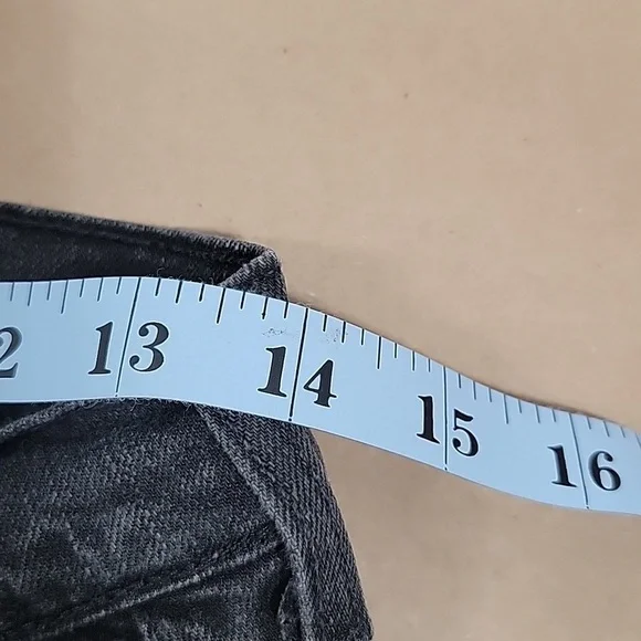 7 For All Mankind, Size 27 Washed Black Flared Jeans w/Sparkle Lightning Bolts - Picture 4 of 15